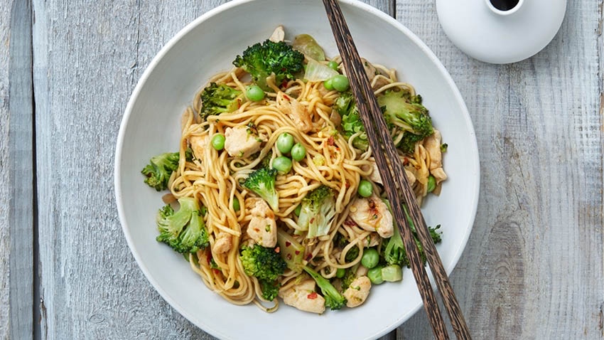 Noodles with Chicken and Broccoli